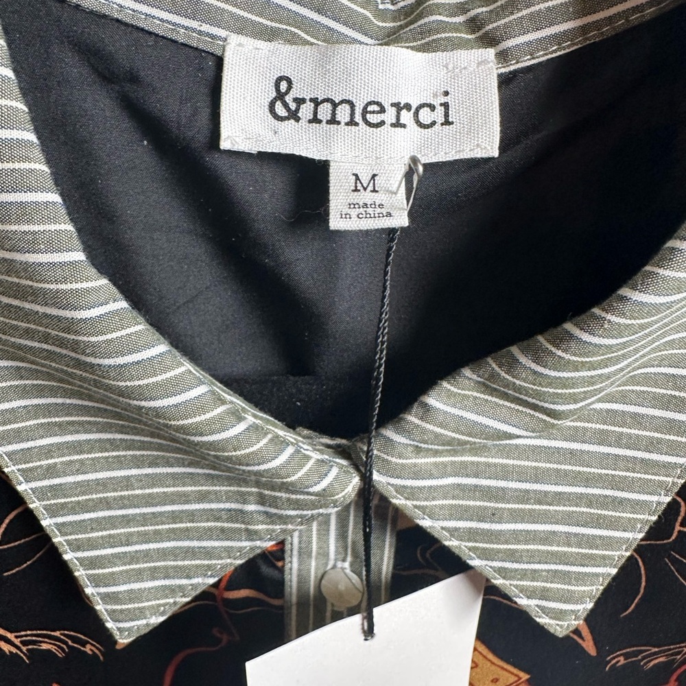Black and Gold Western Patterned Shirt Dress - NWT - Picture 2 of 8